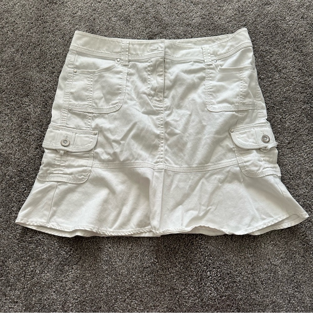 WHBM White Cargo Skirt